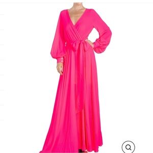 Meghan LA Vibrant Pink Long Sleeve Dress